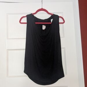 Michael Stars for Anthropologie Adjustable Black Draped Tank Top